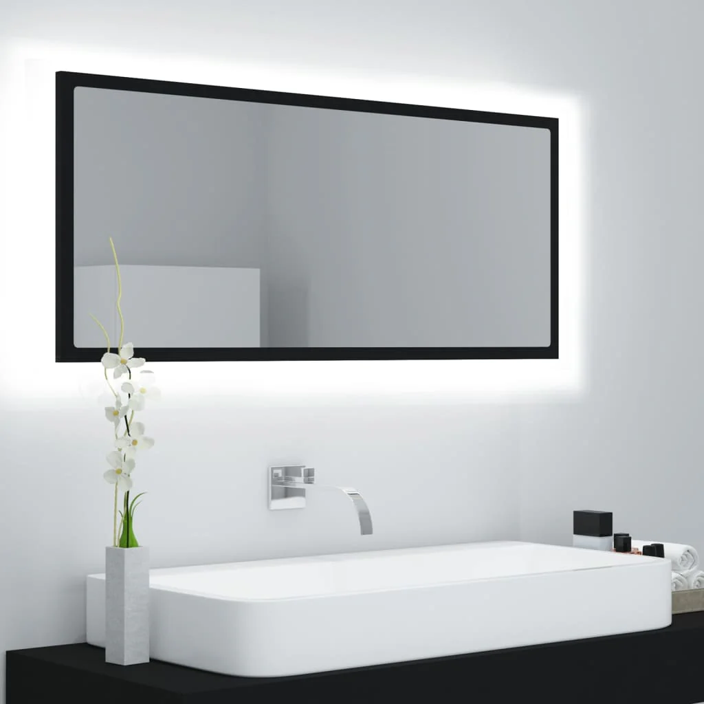 vidaXL Badkamerspiegel 100×8,5×37 cm bewerkt hout grijs sonoma eiken