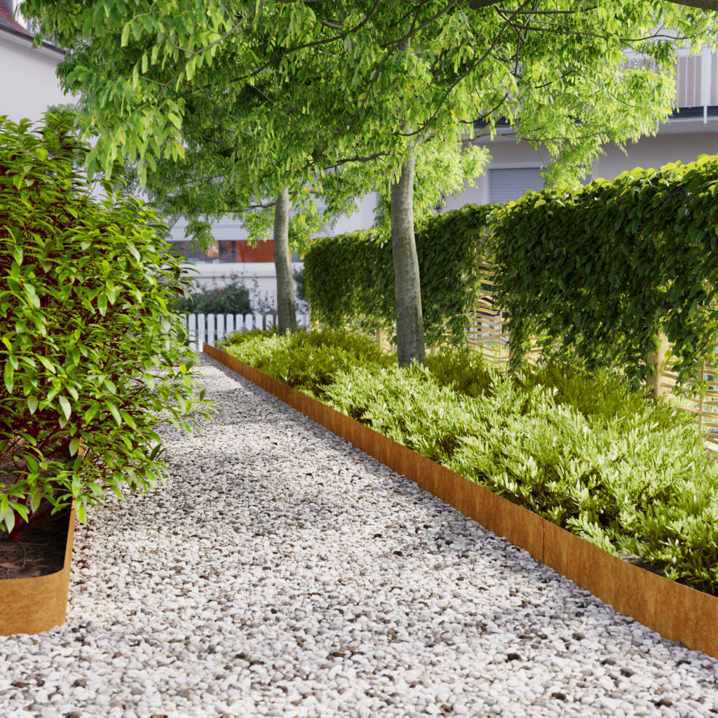 vidaXL Graskanten 20 st 25×103 cm flexibel weervast staal
