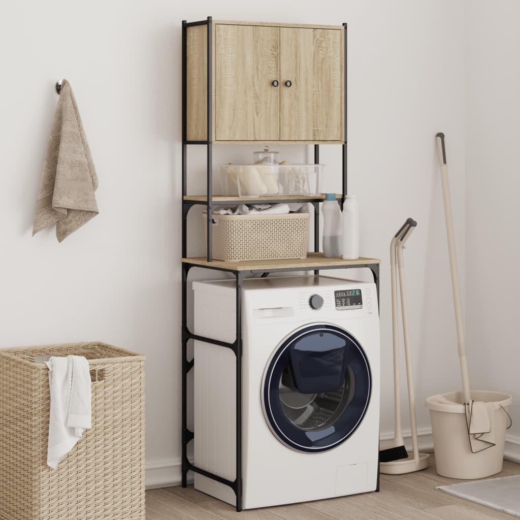 vidaXL Wasmachinekast 68×48,5×194 cm sonoma eikenkleurig