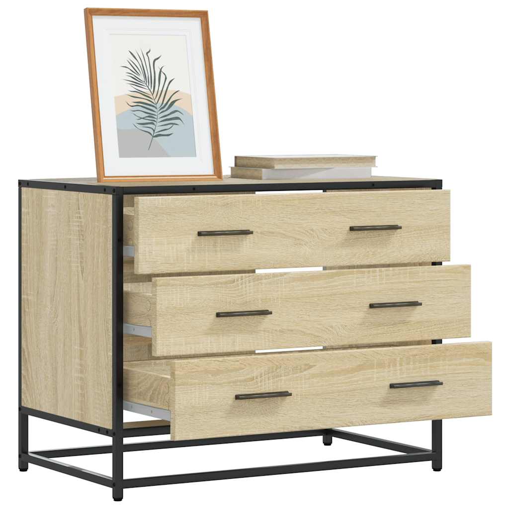vidaXL Ladekast 70x41x56 cm bewerkt hout bruin eikenkleur