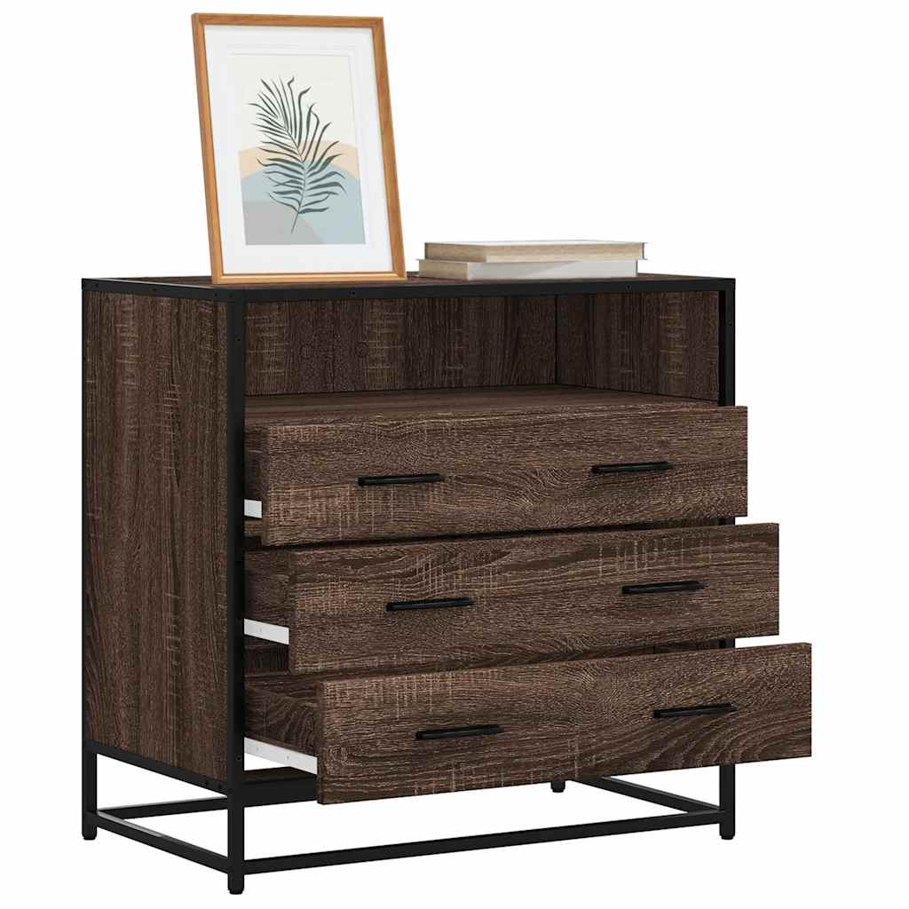 vidaXL Ladekast 70x41x70 cm bewerkt hout gerookt eikenkleurig
