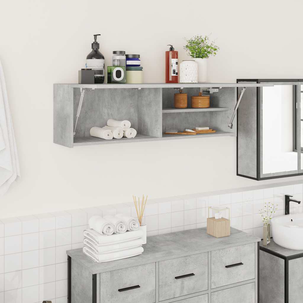vidaXL Badkamerwandkast 100x25x30 cm bewerkt hout bruin eikenkleur