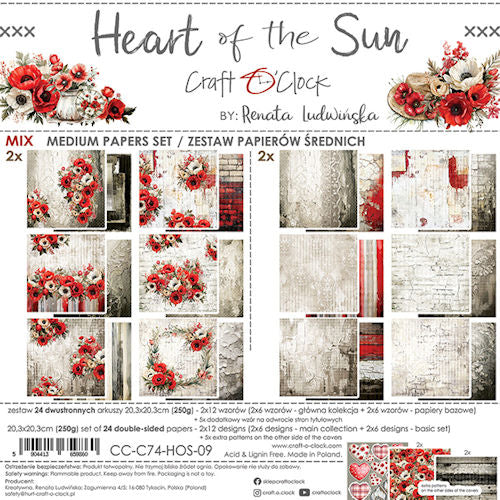 Craft O’ Clock – Heart of the Sun Mix Medium Papers Set