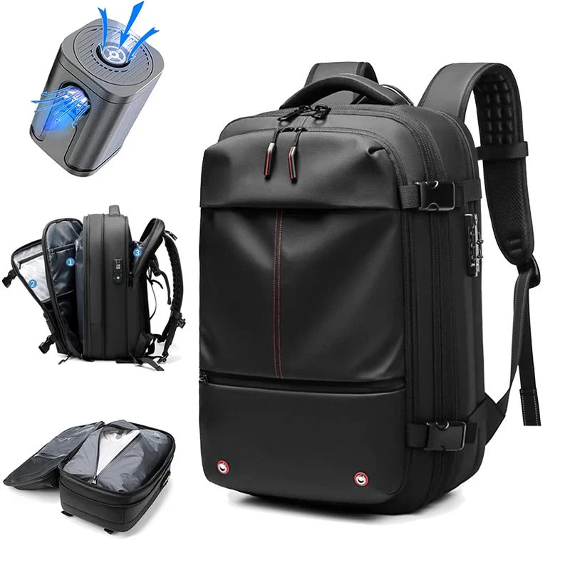 Anti-diefstal Vacuum Compressie Rugzak – 60L Uitbreidbare Airback Rugzak met Ademend Ontwerp