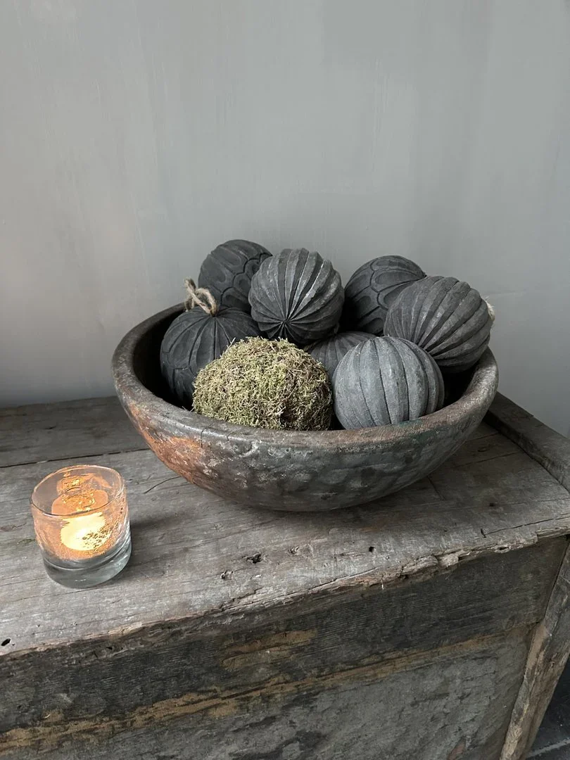 Decoratieve houten bal Indy grijs m