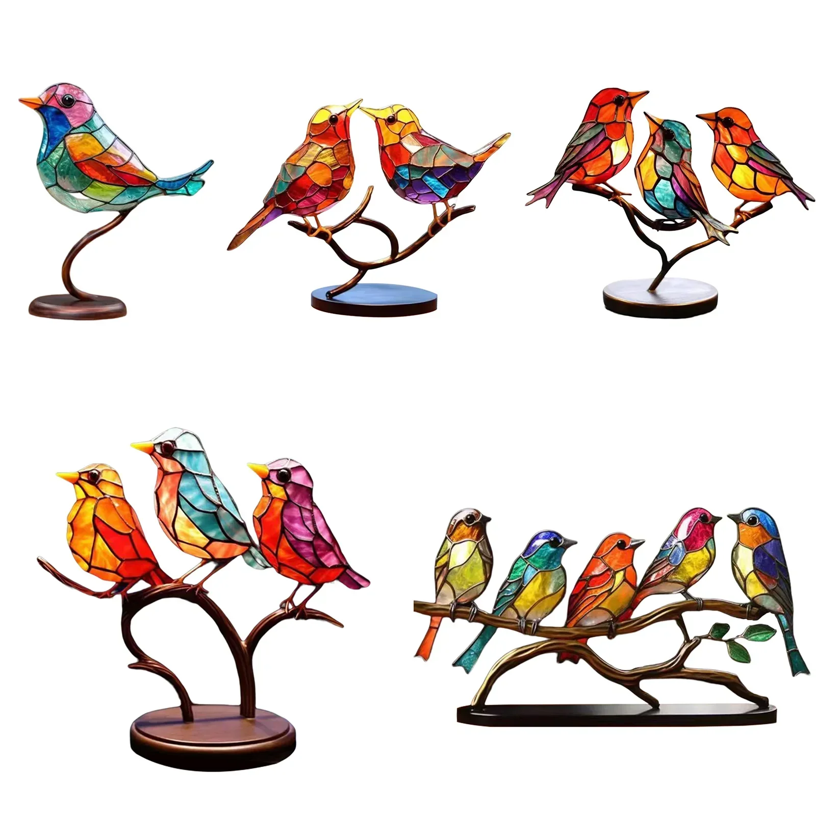 BirdArt – Acryl Vogels op Tak Beeld | Kunstzinnige Decoratie voor Slaapkamer