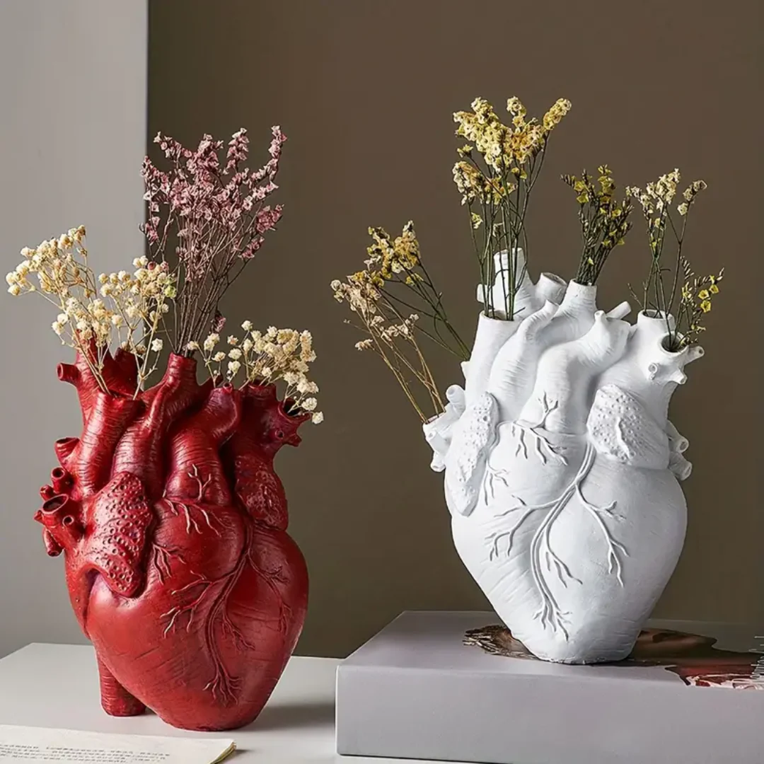 BloomHeart Hartvormige Vaas Stijlvol Meerkleurig Woondecoratie Accent