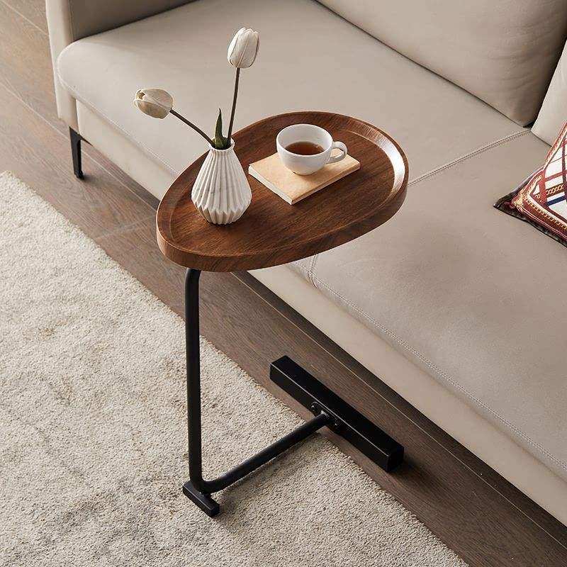 Aashly C-Vorm Bijzettafel voor Bank en Bed – Moderne Houten Sofa Tafel 63×45×30 cm