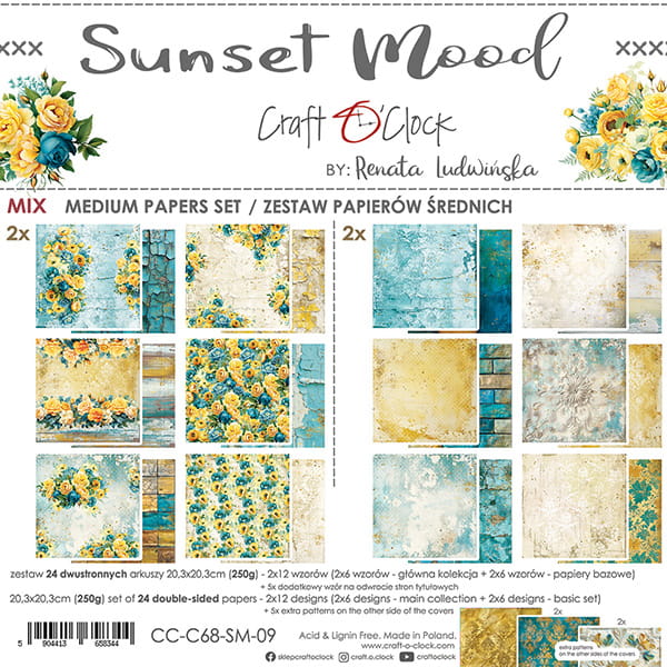 Craft o’ clock Sunset Mood papierset mix