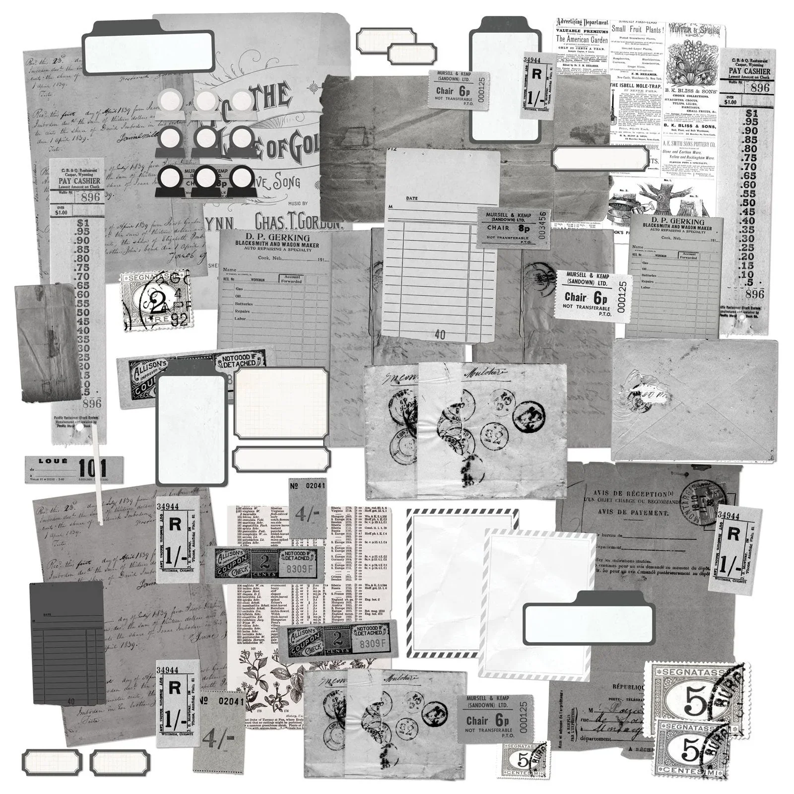 49 and Market – Color Swatch Charcoal Ephemera Stackers