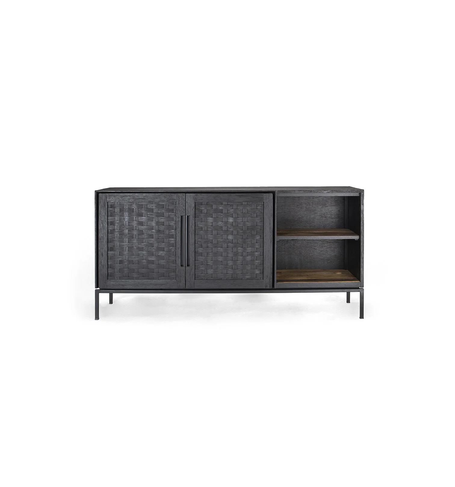 Karma Charcoal Lage Dressoir 2 Deurs met 2 Planken Karma Charcoal Lage Dressoir 2 Deurs met 2 Planken
