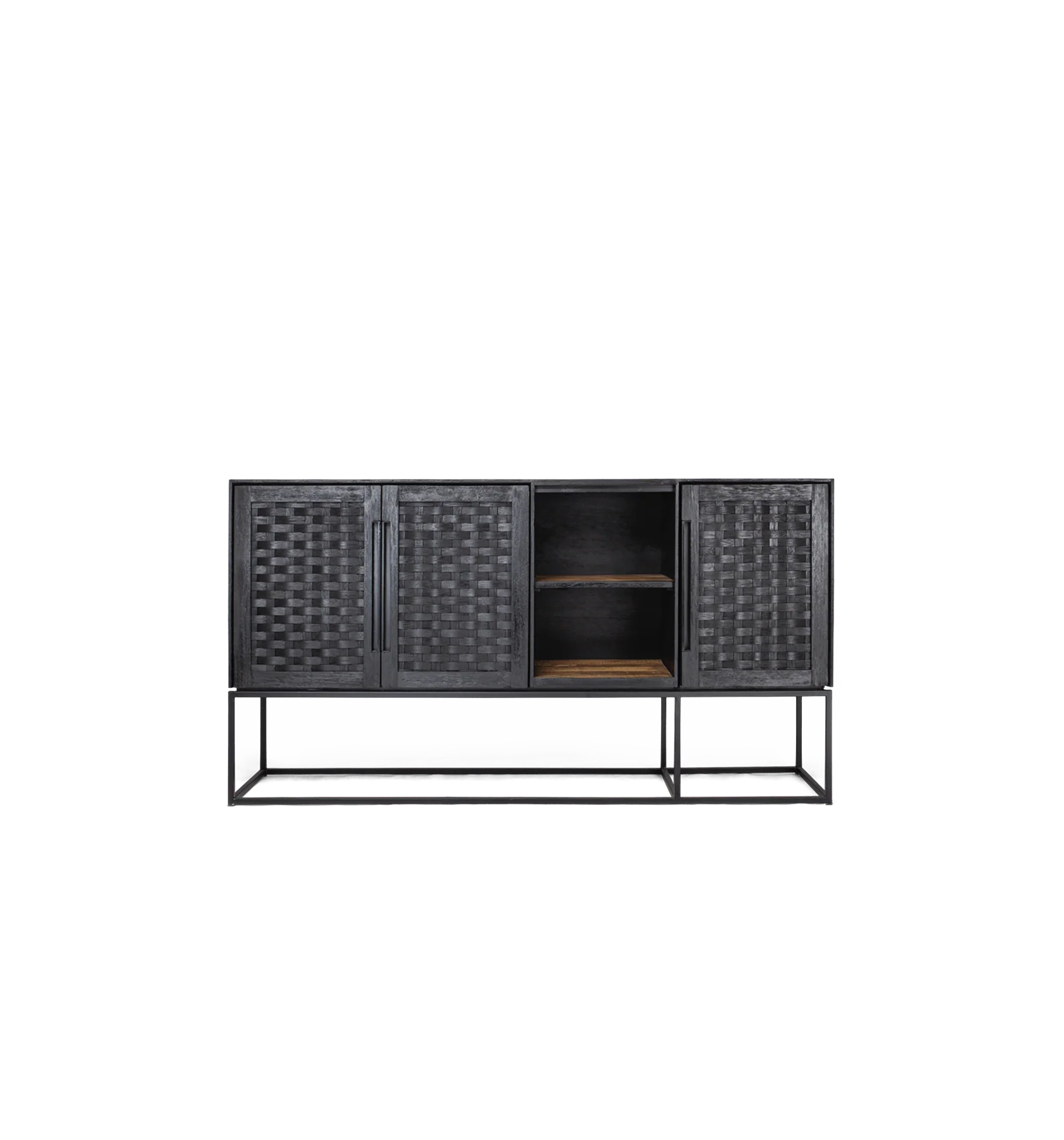 Karma Charcoal Hoog Dressoir 3 Deurs met 2 Planken Karma Charcoal Hoog Dressoir 3 Deurs met 2 Planken