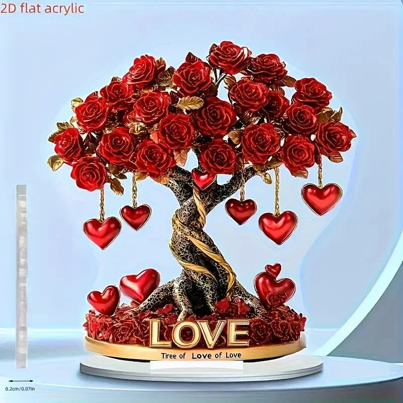 LuxeHart Kristallen Rozenboom Hartvormige Decoratie - Afbeelding 3