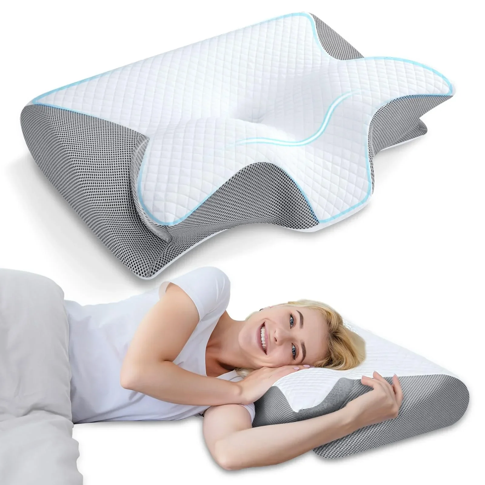 NeckHaven Butterfly Traagschuim Nekkussen - Afbeelding 2