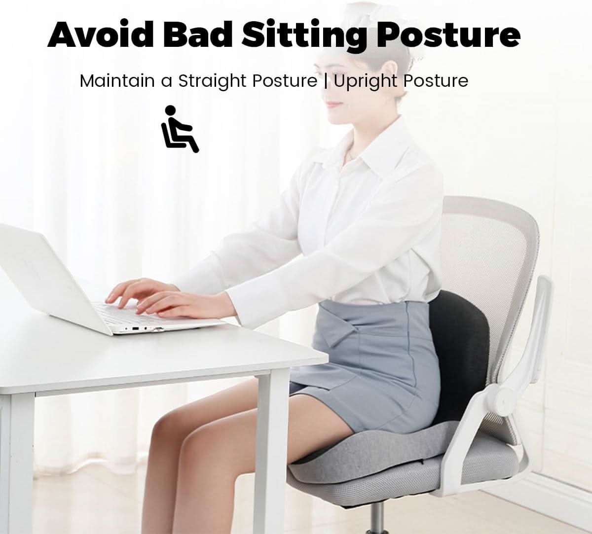 ErgoComfort Zitkussen – Ergonomisch Geheugenschuimkussen voor Rugsteun en Comfort - Afbeelding 2