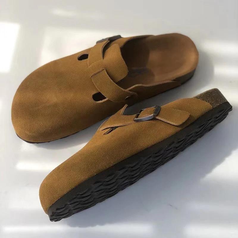 Eudoxia – Premium Unisex Leren Slippers Boston Sandalen: Stijl en kwaliteit in één