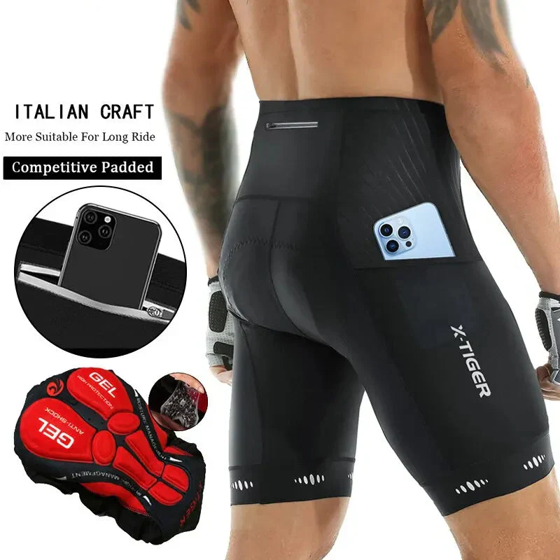 Heren Fietsbroek met 5D Gel Zitkussen en Reflecterende Details - Afbeelding 2