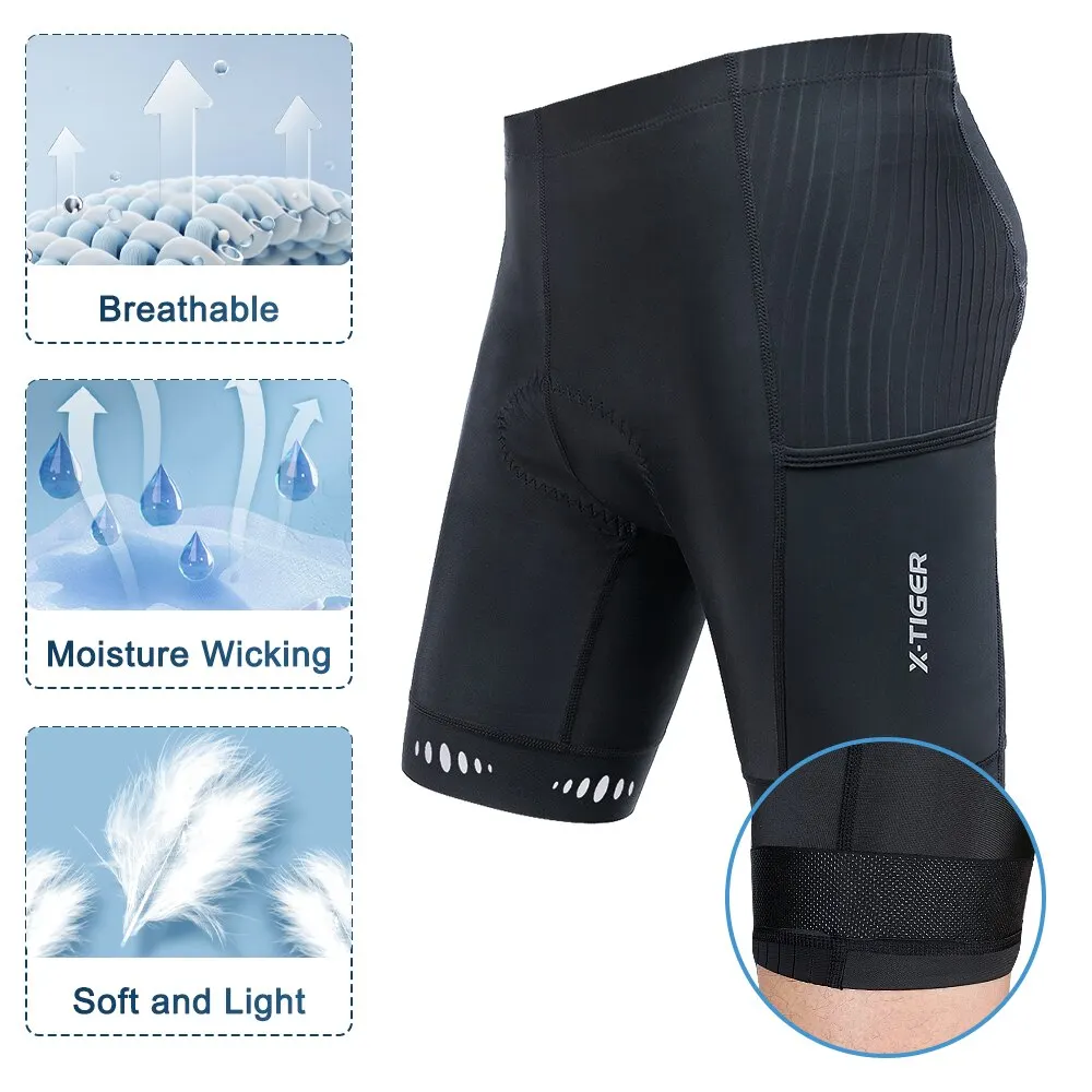 Heren Fietsbroek met 5D Gel Zitkussen en Reflecterende Details - Afbeelding 3
