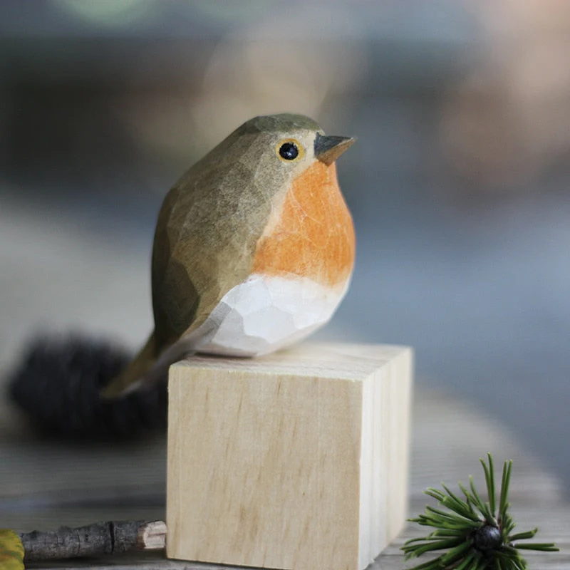 GloRadiance Houten Vogelbeeldjes – Handgemaakt Interieurdecoratie