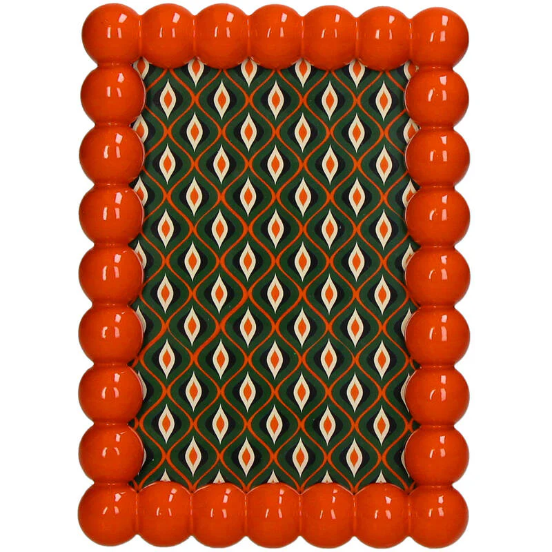 Fotolijst kralen polyresin oranje 10x15cm Fotolijst kralen polyresin oranje 10x15cm