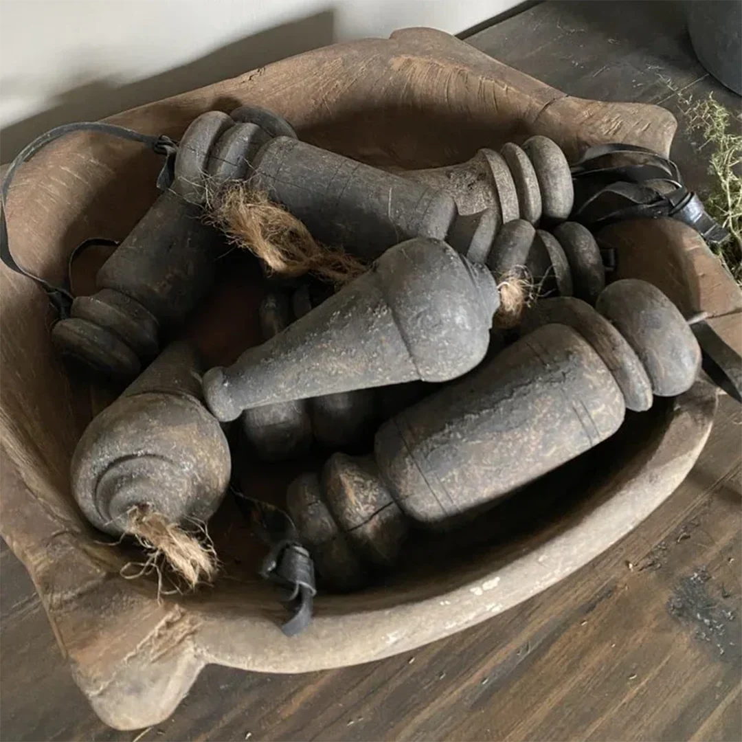 Oude houten klossen