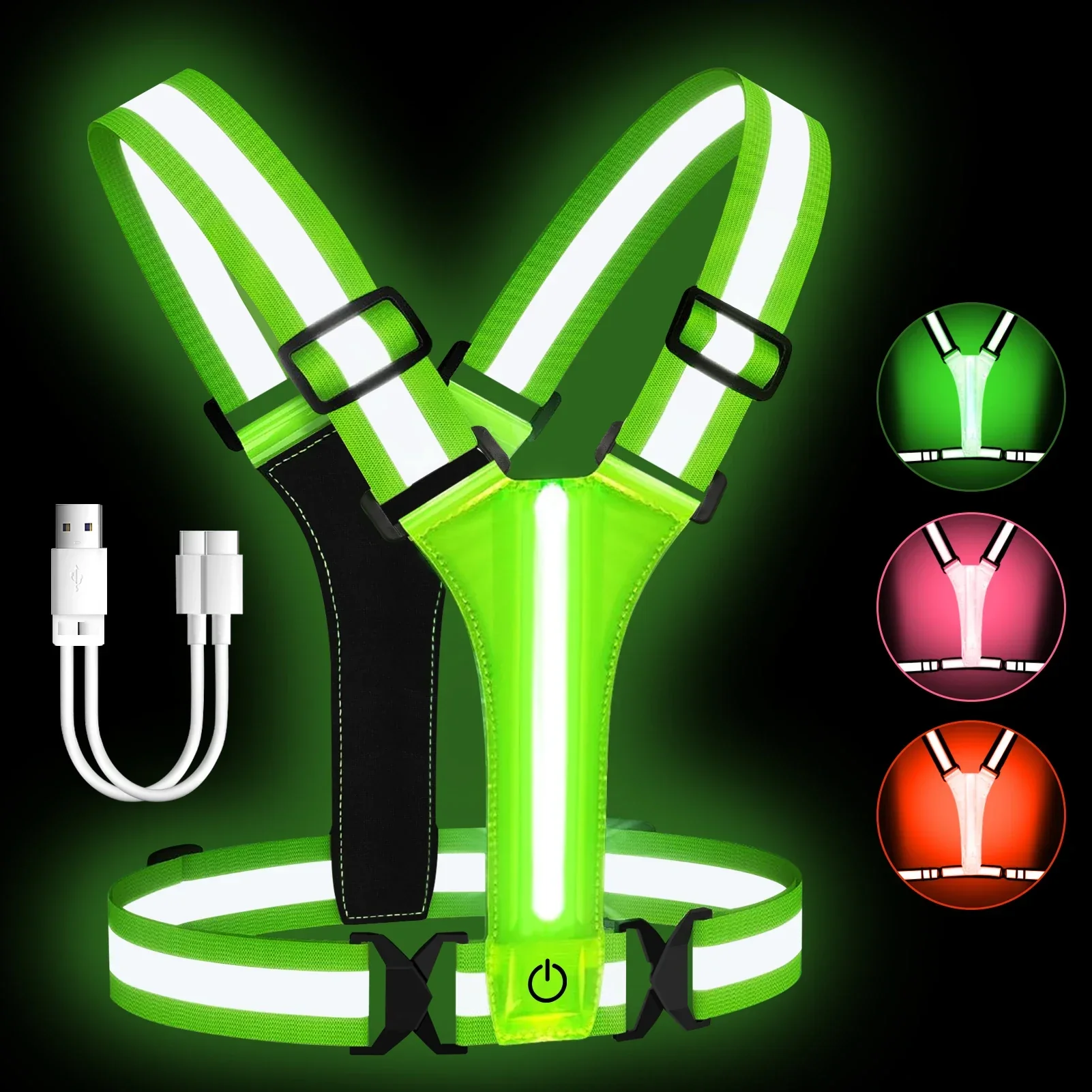 LED Hardloopvest – Oplaadbaar Veiligheidsvest met Reflecterende Strips