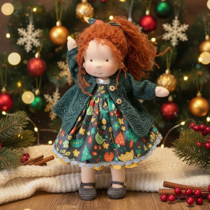 Elora Handgemaakte Waldorf-pop – Natuurlijke Katoenen Knuffelpop voor Creatief Spel - Afbeelding 3