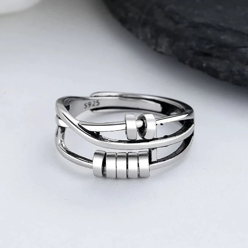 Zensura Spinner Ring – Verstelbare Anti-Stress Ring van 925 Zilver tegen Onrust en Angstgevoelens