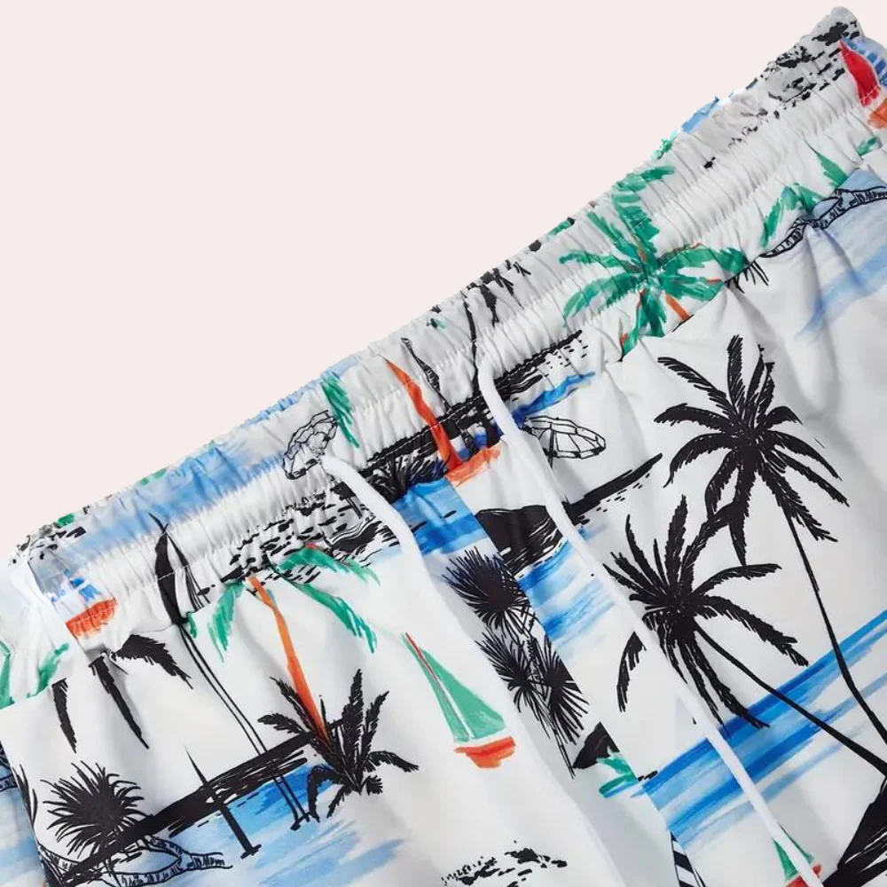 Zomerstijl Heren Set – Comfortabel Tweedelig Shirt en Short - Afbeelding 3