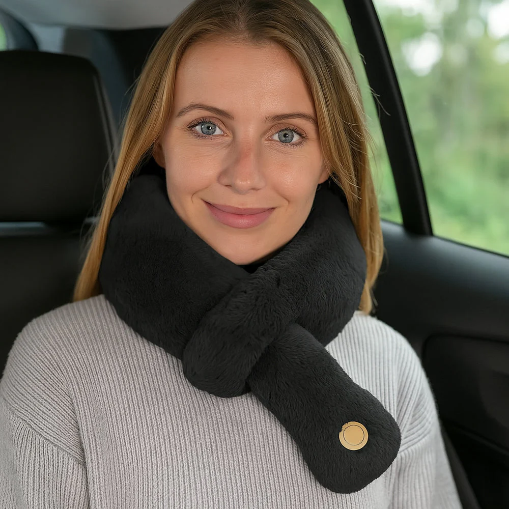 Nekkussen met ingebouwde massage – perfect voor autorit, vliegreis enzovoort.
