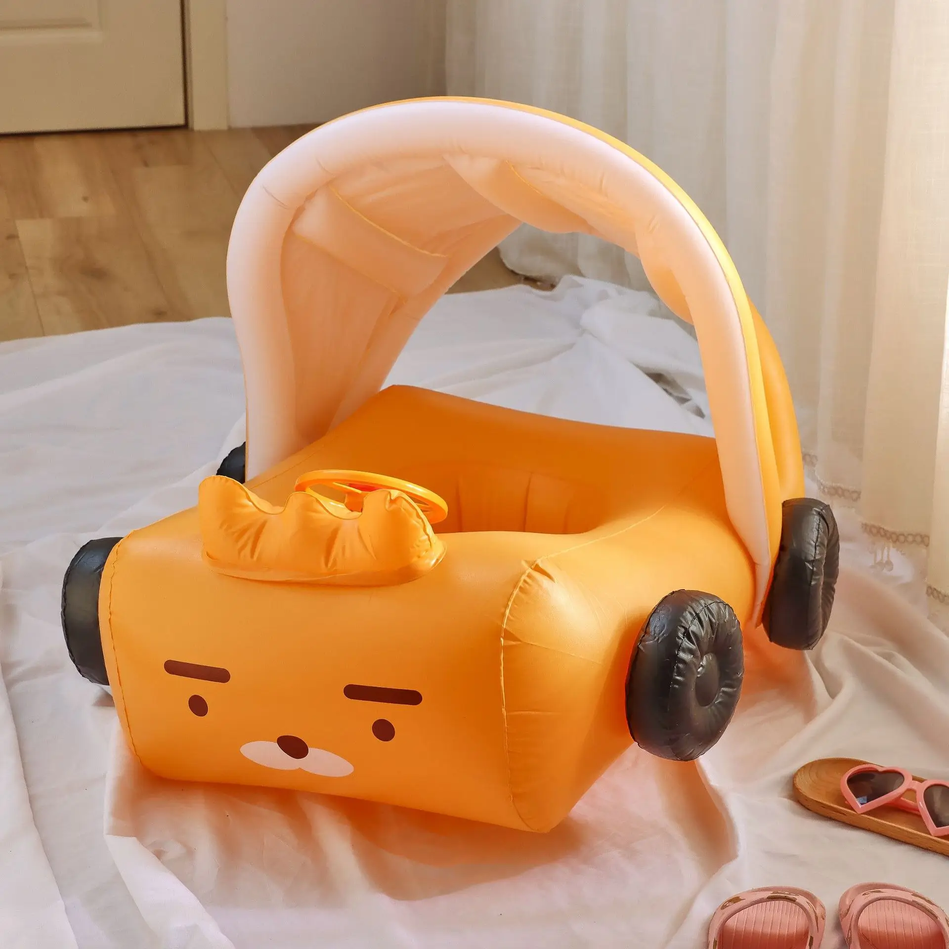 Opblaasbare Baby Zwembadstoel met Zonnescherm en Stuurwiel – Perfect voor Zomer en Strandpret