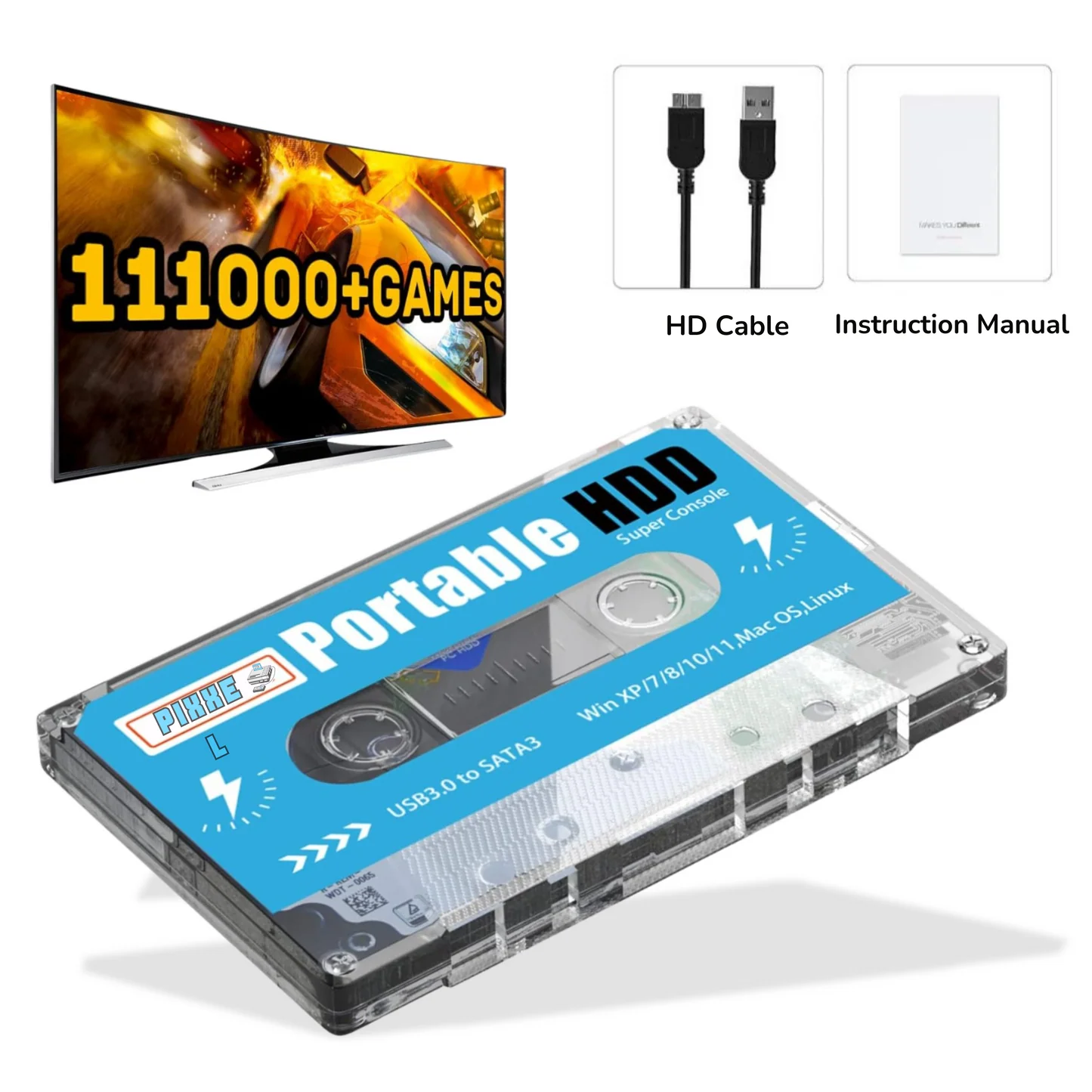 Retro Gaming Cassette – meer dan 100.000 games – plug and play! PS3, PS1, N64, WII++
