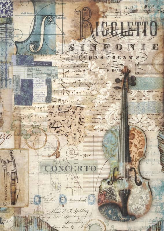 Stamperia –  Rice Paper – Music Violin