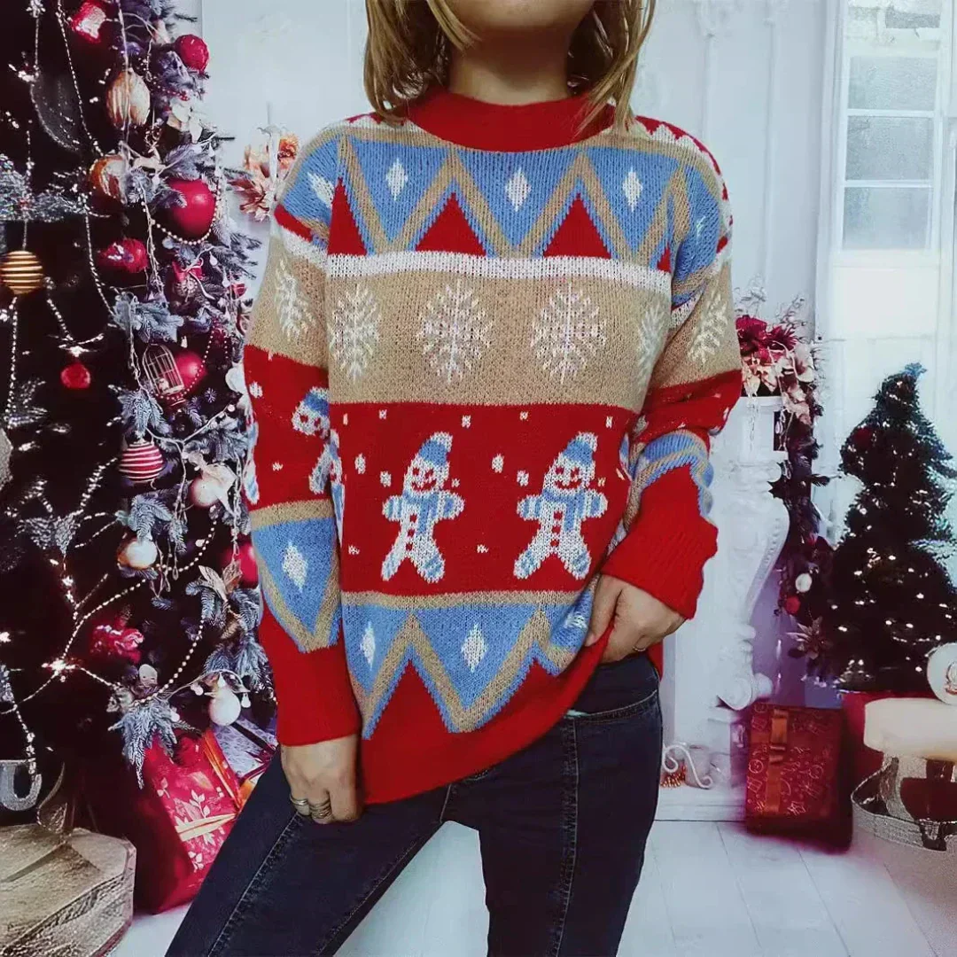 Dames Wintervreugd Kersttrui – Oversized, Warm en Comfortabel