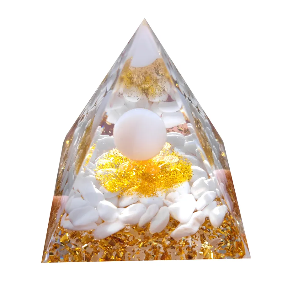 Orgoniet Piramide met Amethist Pendel – Energie, Bescherming en Decoratie