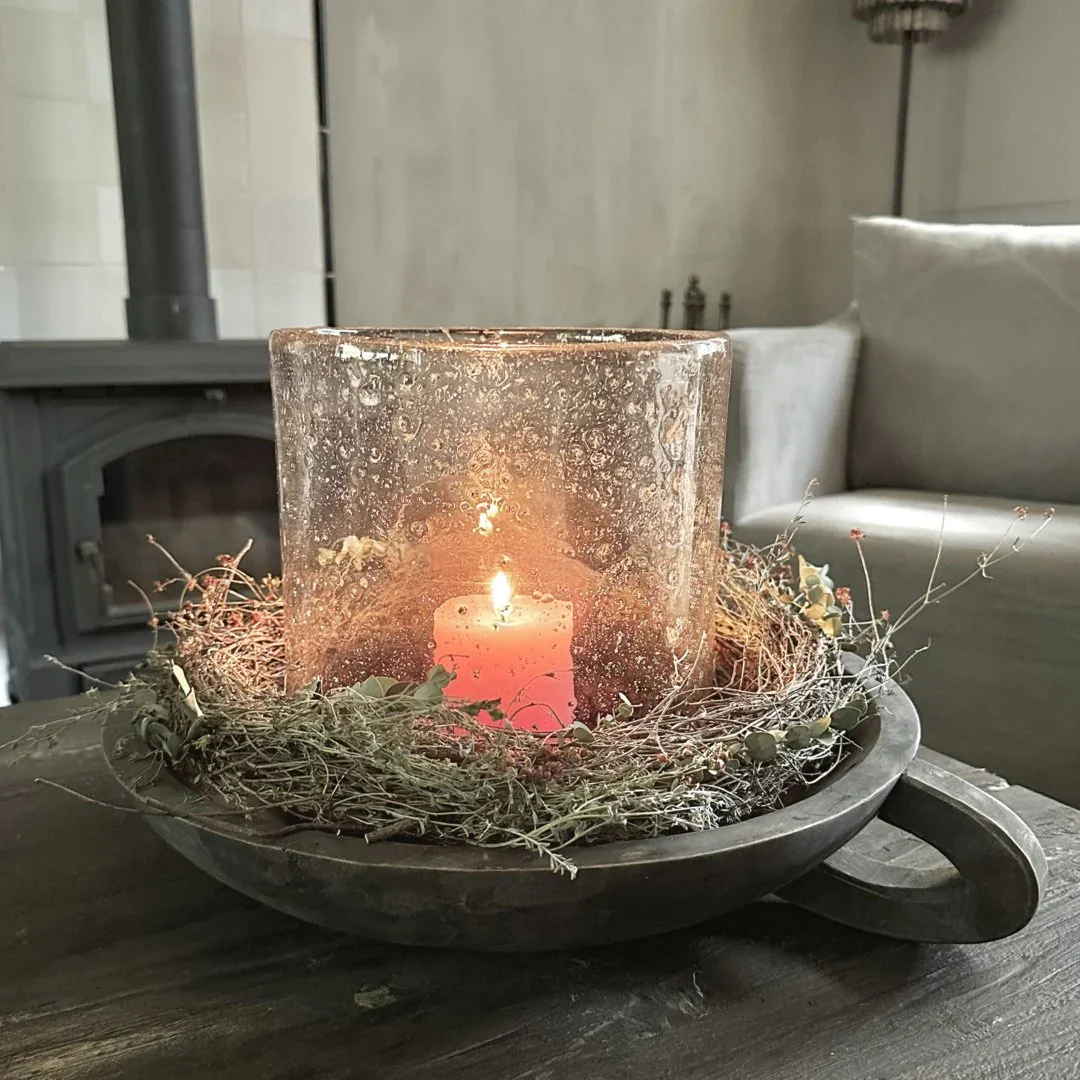 Interieur decoratie set schaal met handvat