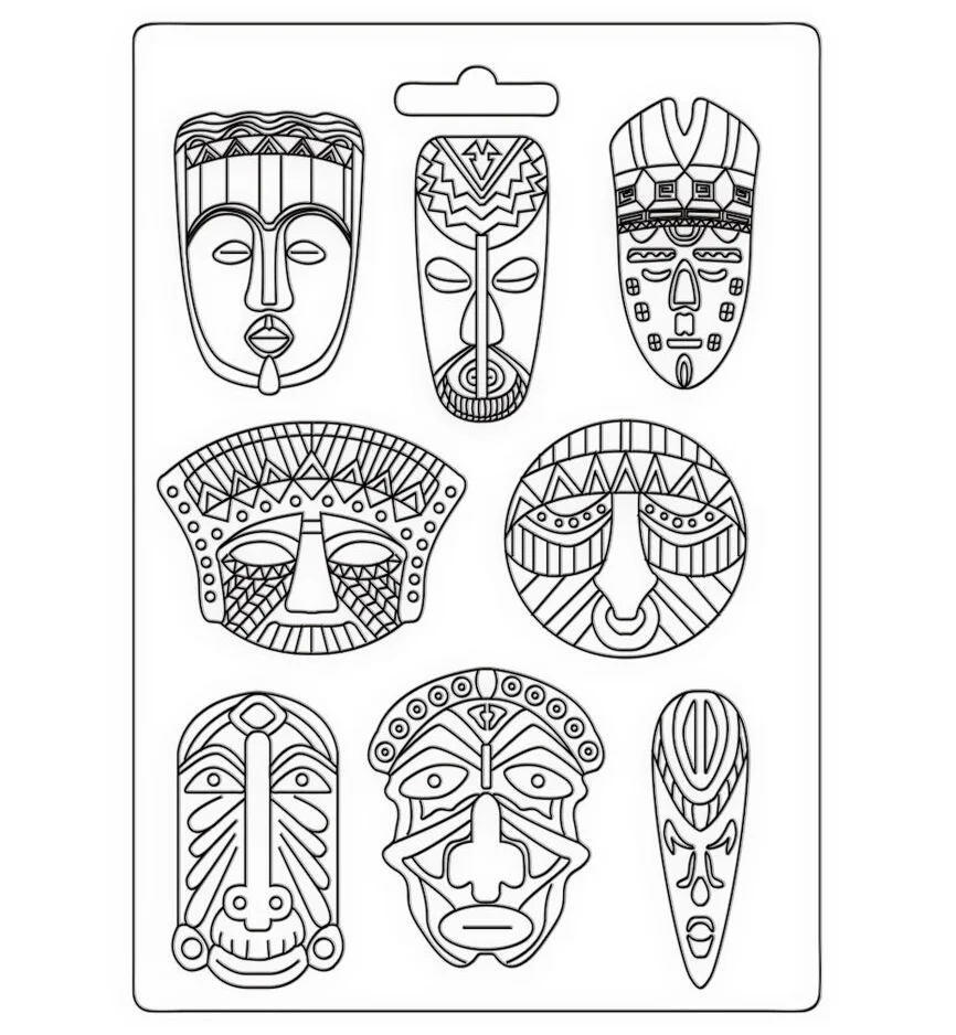 Stamperia – Savana Soft Mould A4 Tribal Masks Stamperia – Savana Soft Mould A4 Tribal Masks