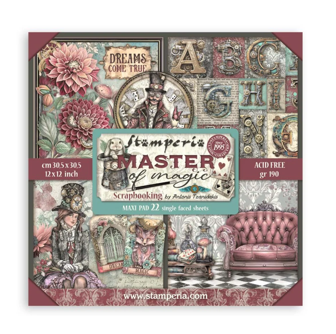 Stamperia – Master of Magic – Maxi Pad enkelzijdig 12 inch Stamperia – Master of Magic – Maxi Pad enkelzijdig 12 inch