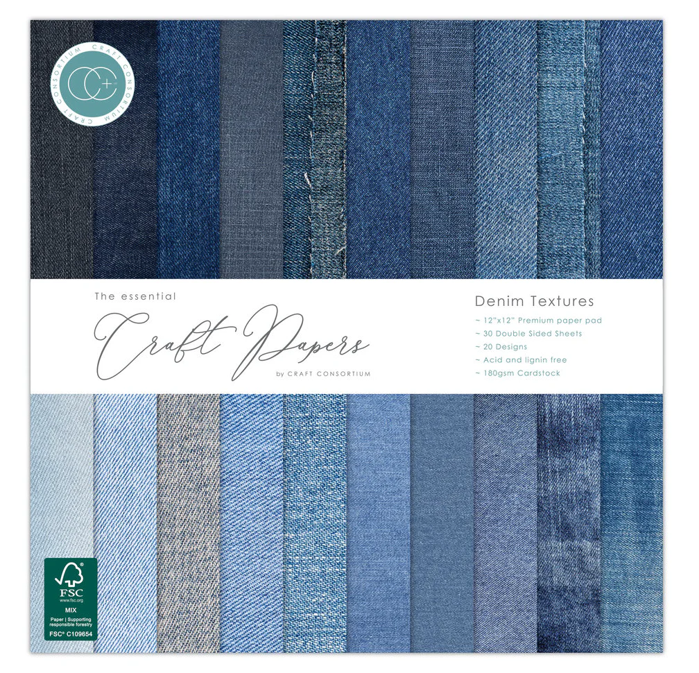 Craft Consortium – Paper pad – Denim Textures