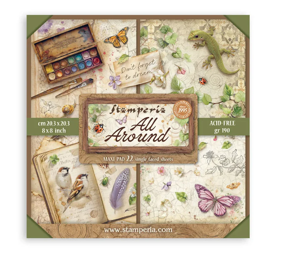 Stamperia –  All Around Maxi Pad 8×8 inch single faced