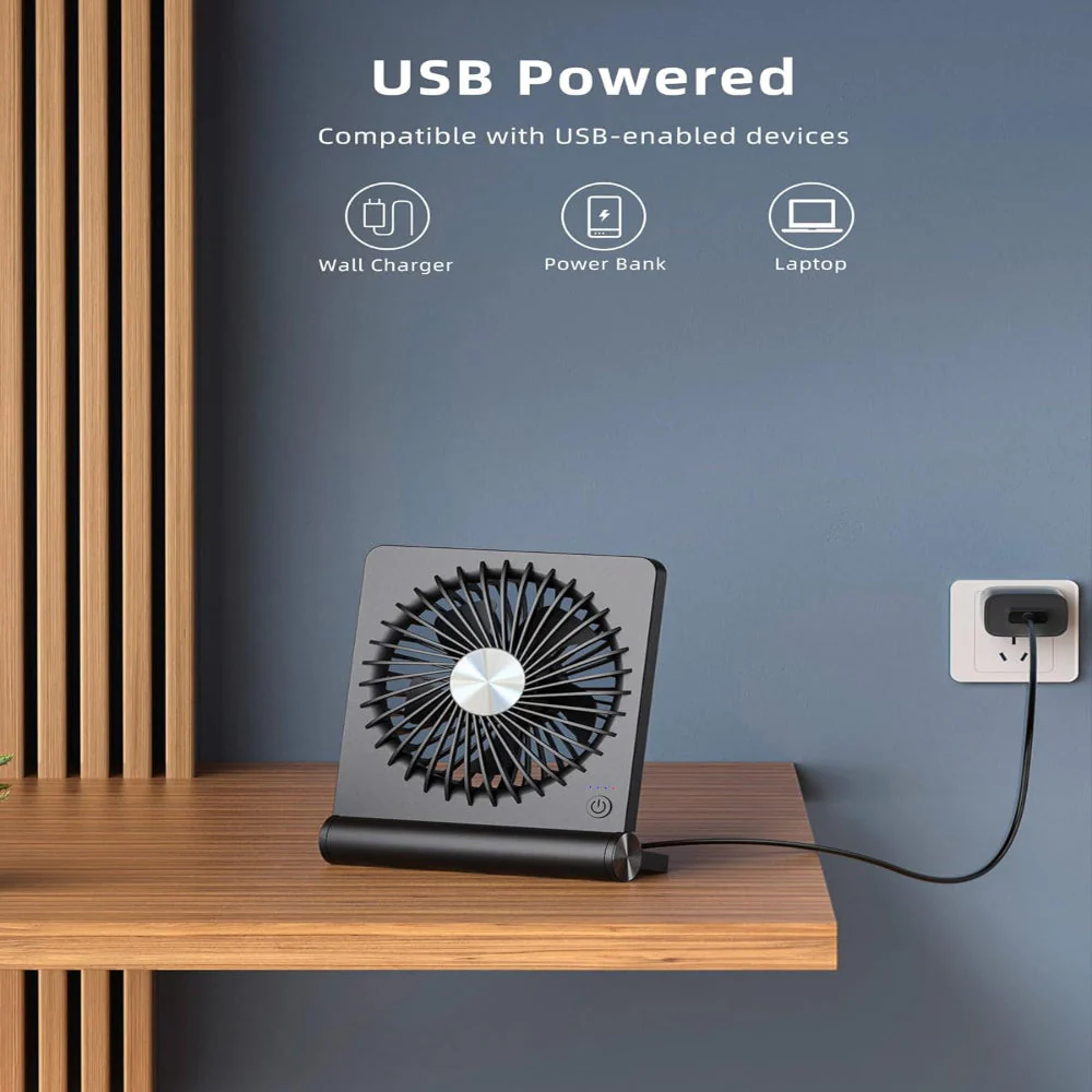 Starker Wind – Ultiem Stille USB Tafelventilator met 3 Snelheden - Afbeelding 3