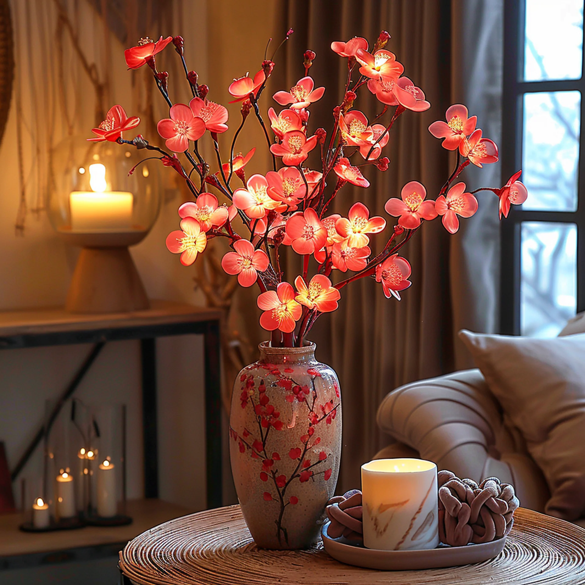 OlivaFairy Sfeerlamp met Olijftakken en LED-verlichting - Afbeelding 2