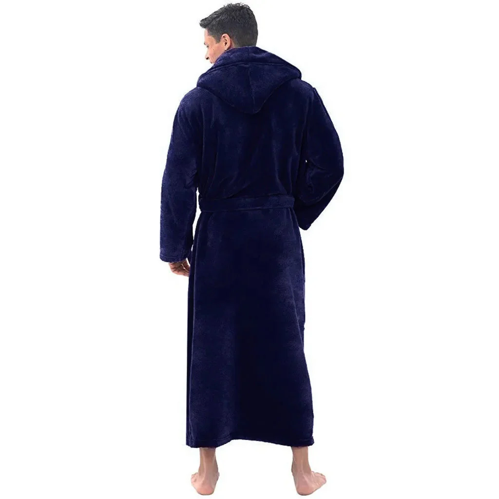 Fluwelen Herenloungejas WarmRelax – Luxe Flanel Badjas met Capuchon - Afbeelding 2