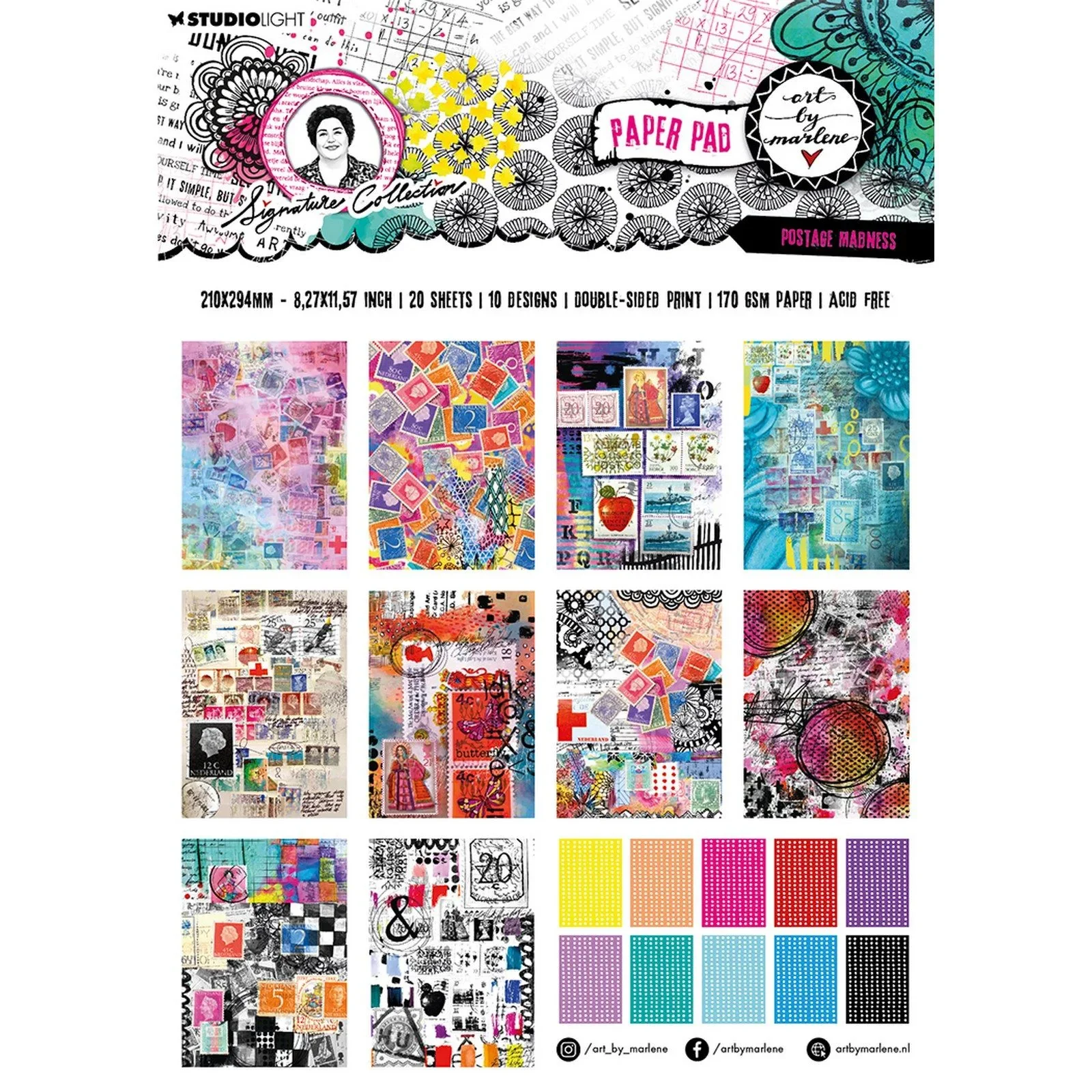 Art  by Marlene – Postal madness paper pad A4.