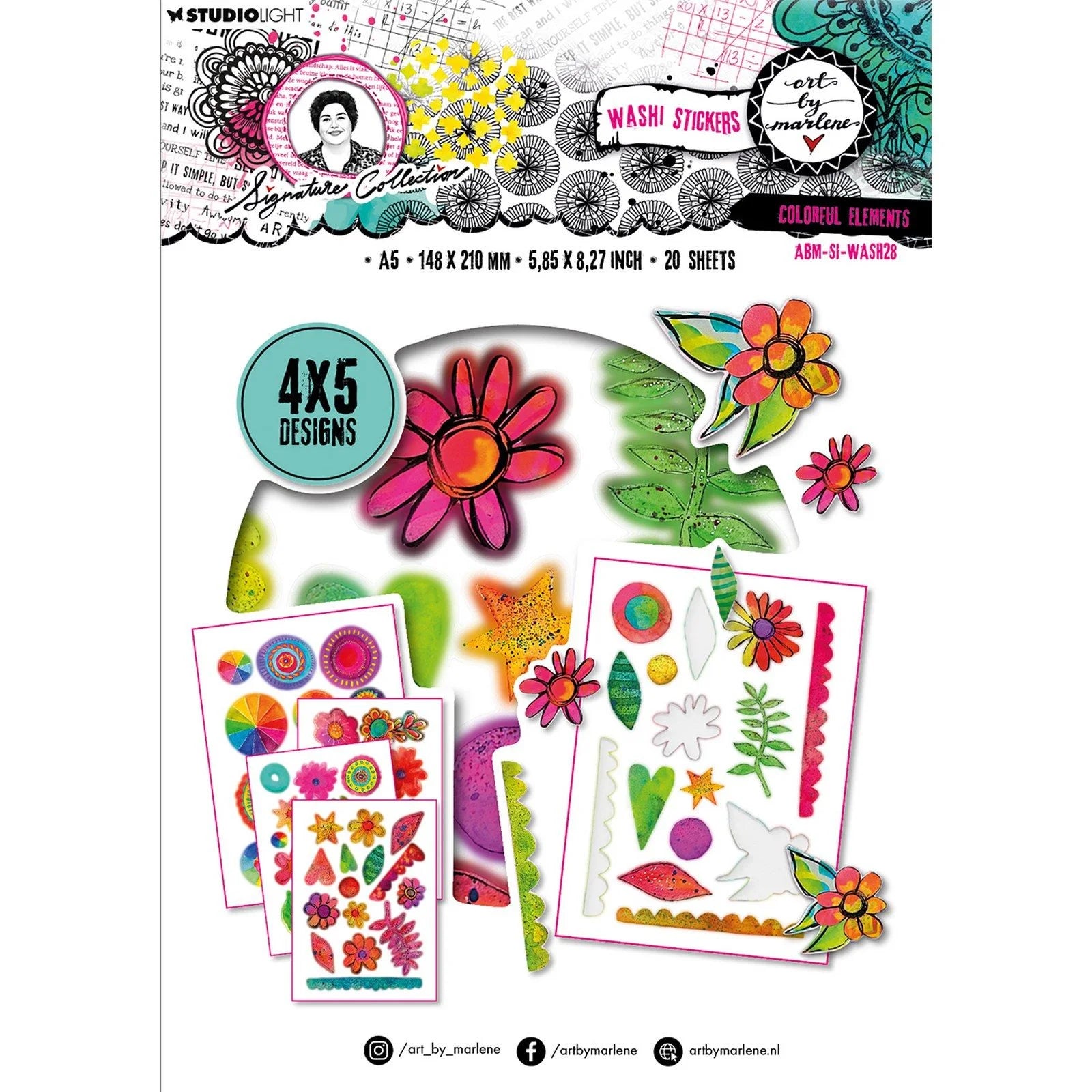 Art By Marlene – Washi stickers colorful elements