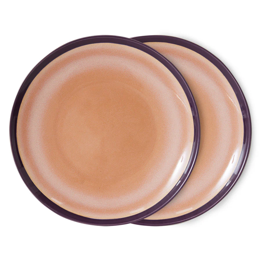 70s ceramics: Dinner Plate, Bedrock (set of 2)