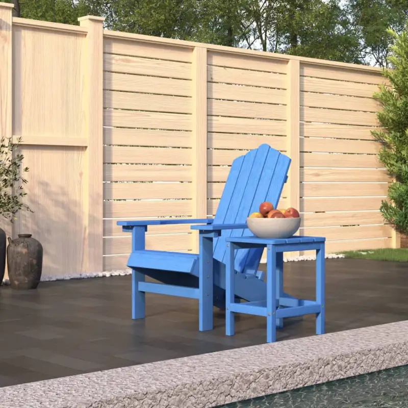 Adirondack tuinstoel met tafel voor tuin en terras