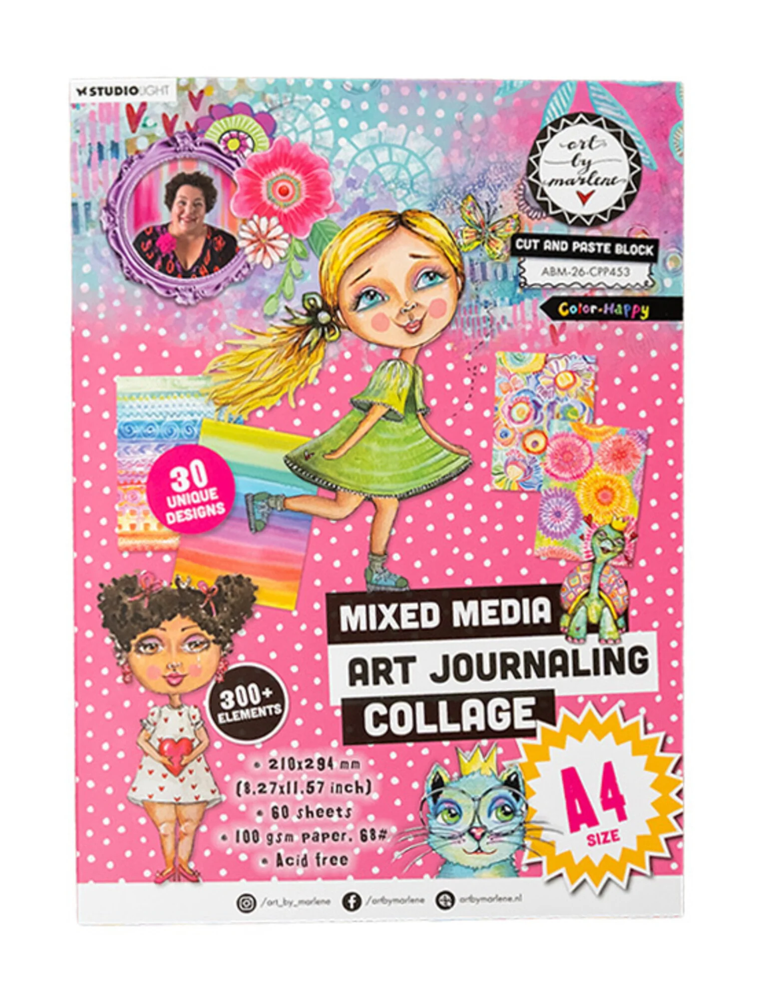 Art By Marlene Cut and Paste block A4 Color Happy