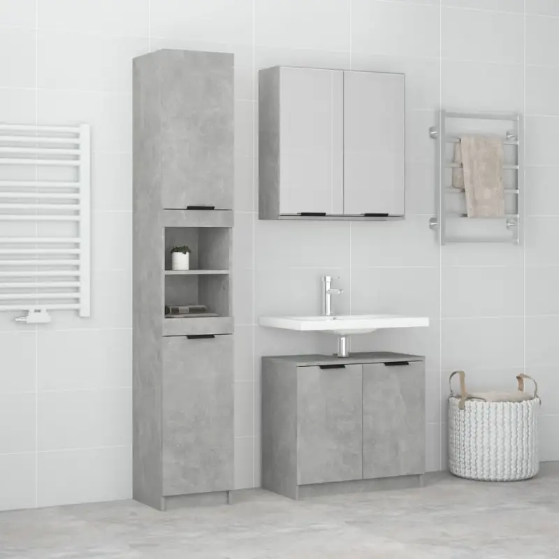 Badekamermeubelset met bewerkt hout en perfecte afmetingen bodemkast