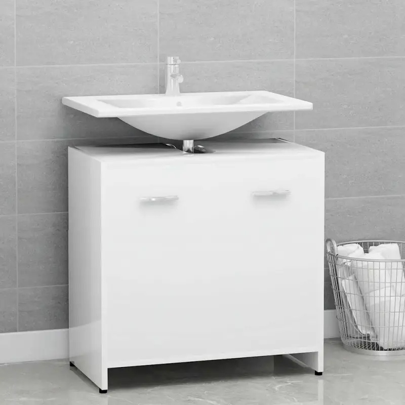 Badekamermeubelset met stevige bewerkt hout voor extra opbergruimte